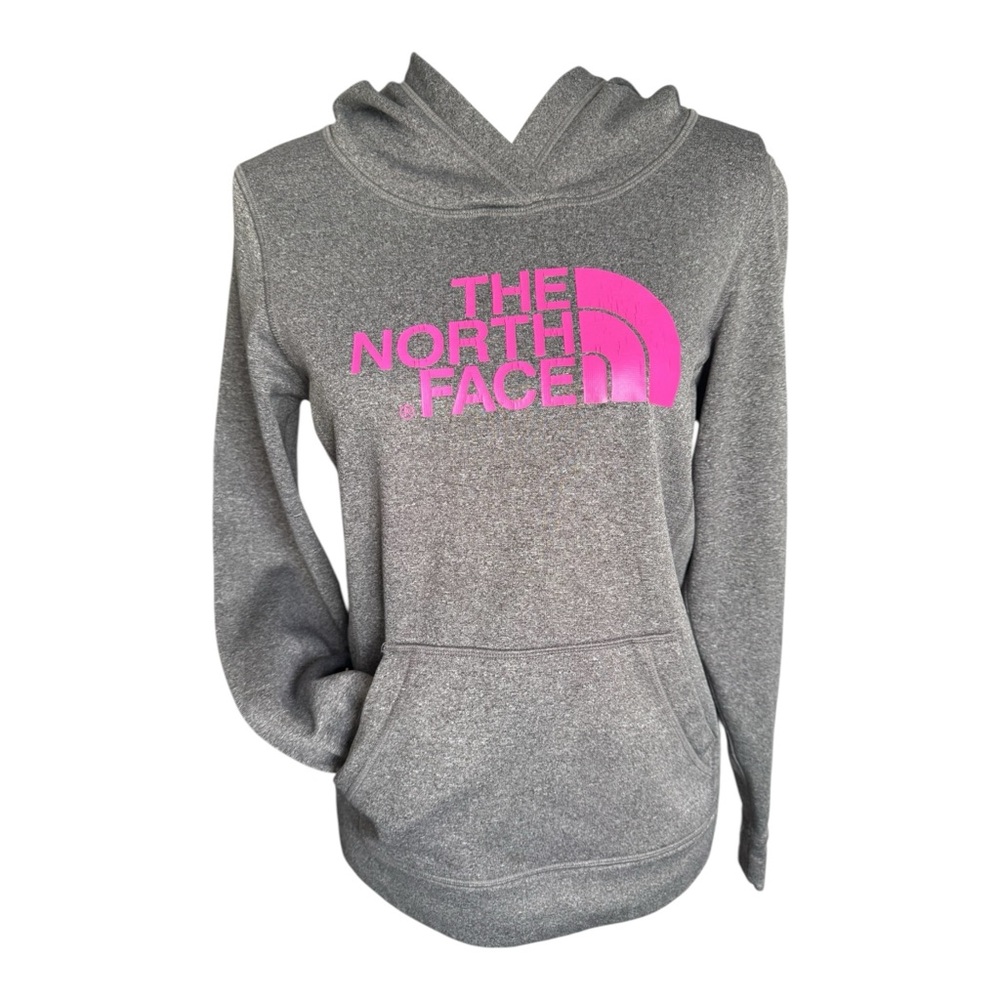 The North Face Heather Gray and Pink Hoodie